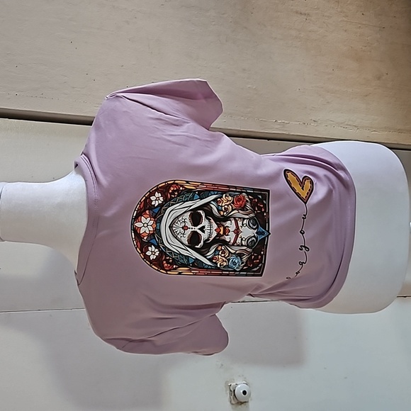 Upcycled Purple Crop Top  Hot Mess Express Graphic Tee Handmade OOAK Size L - Picture 11 of 17